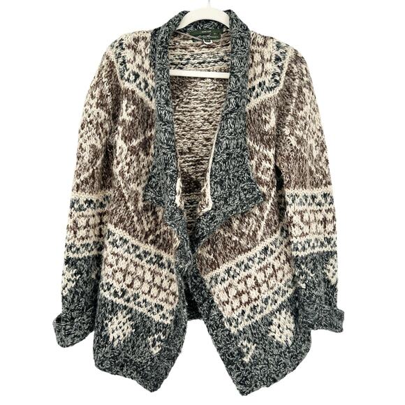 Eddie Bauer Womens Vintage Wool Alpaca Blend Hand Knit Cardigan Sweater Size S/M - Picture 1 of 7